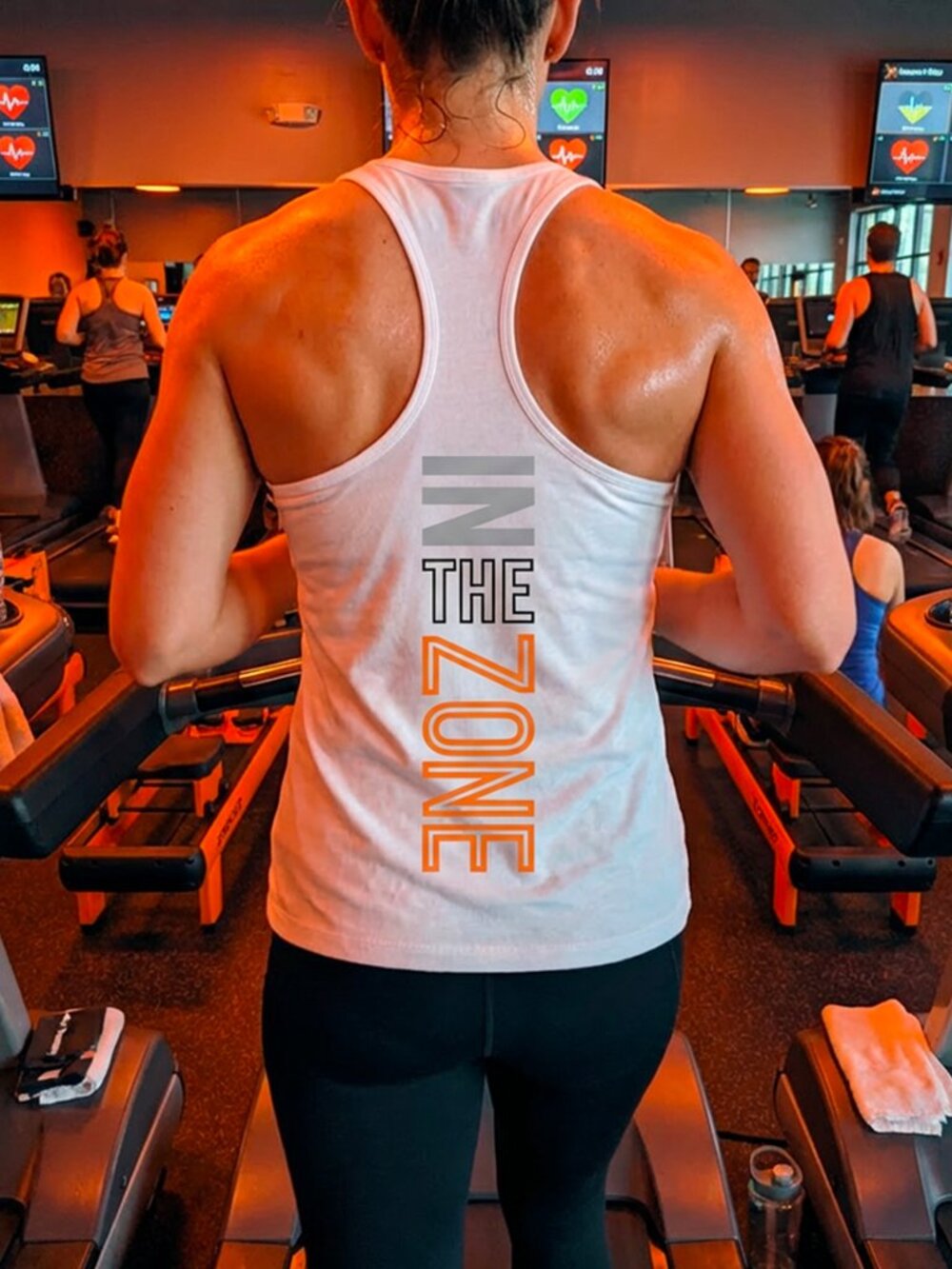 Team OrangeTheory WHITE tank racerback mom gift IN THE ZONE